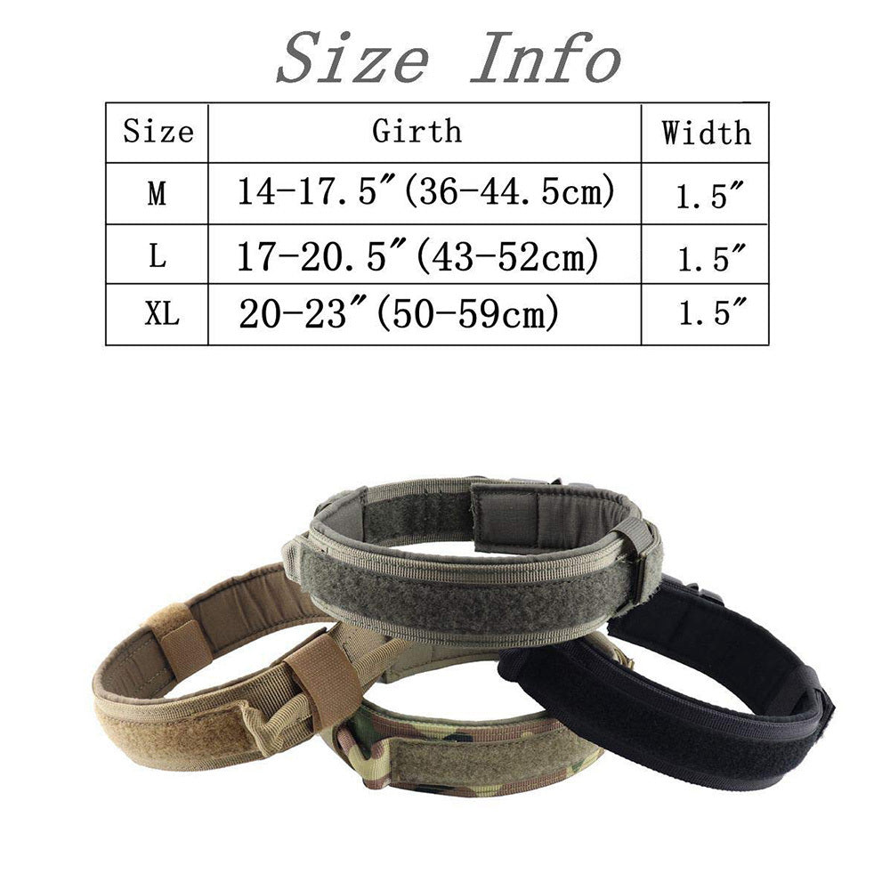 Tactical Dog Collar: Durable, Adjustable, Double Protection, Various Colors