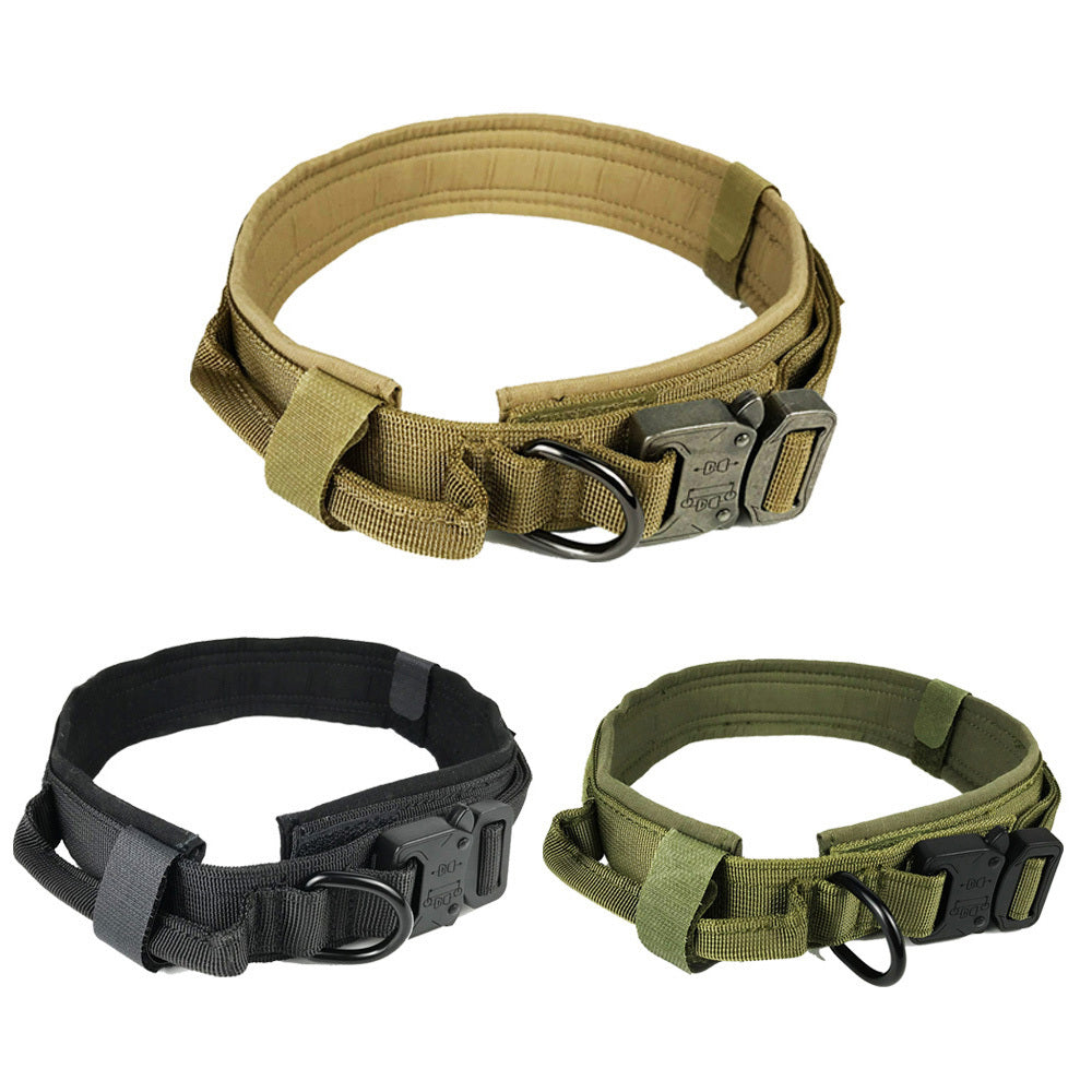 Tactical Dog Collar: Durable, Adjustable, Double Protection, Various Colors