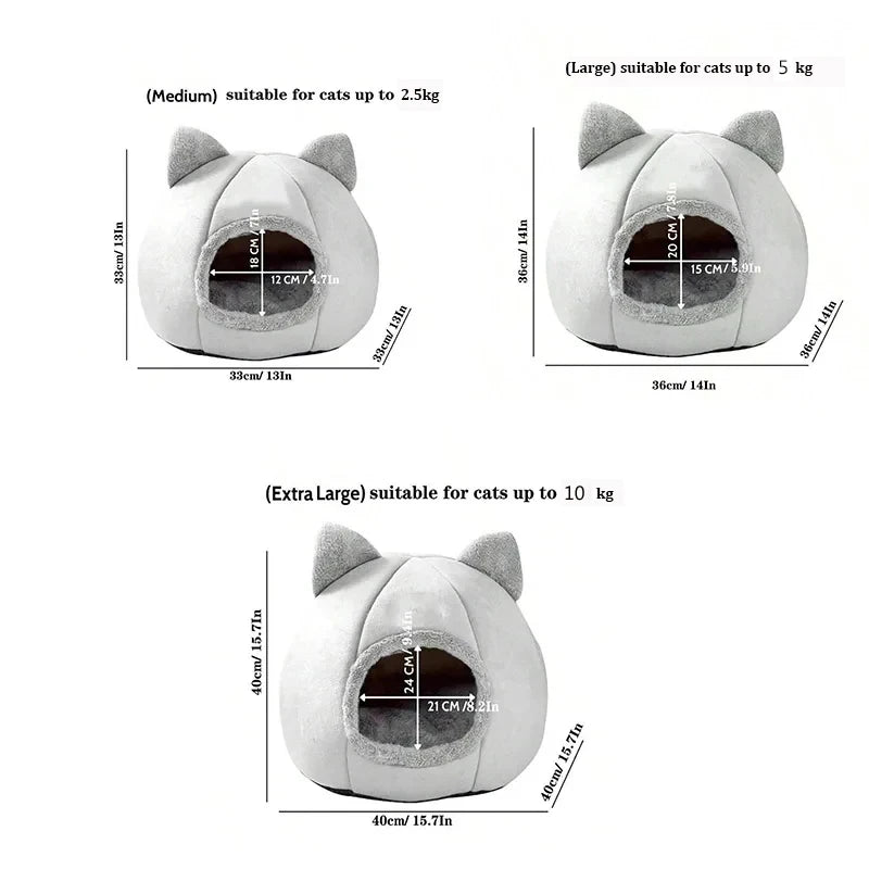 Self-Warming Pet Tent Bed: Cozy Cat Cave for Small Pets