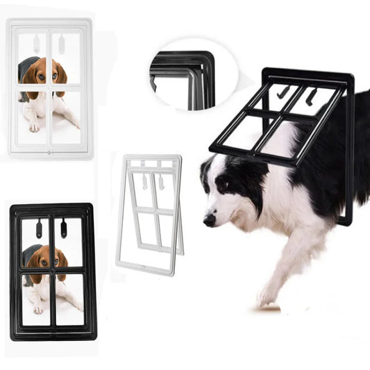 Lockable Pet Door: Secure Screen Window Access for Dogs/Cats