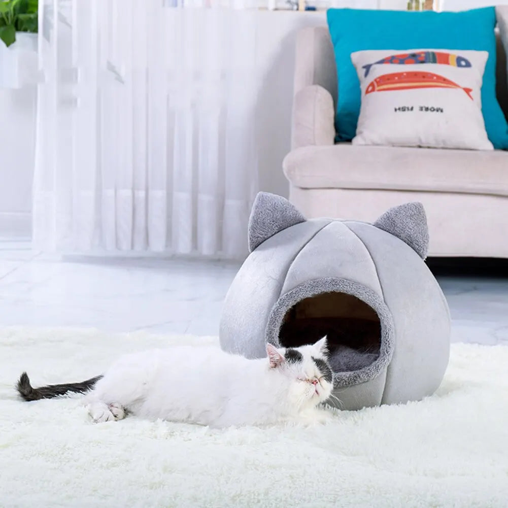 Self-Warming Pet Tent Bed: Cozy Cat Cave for Small Pets