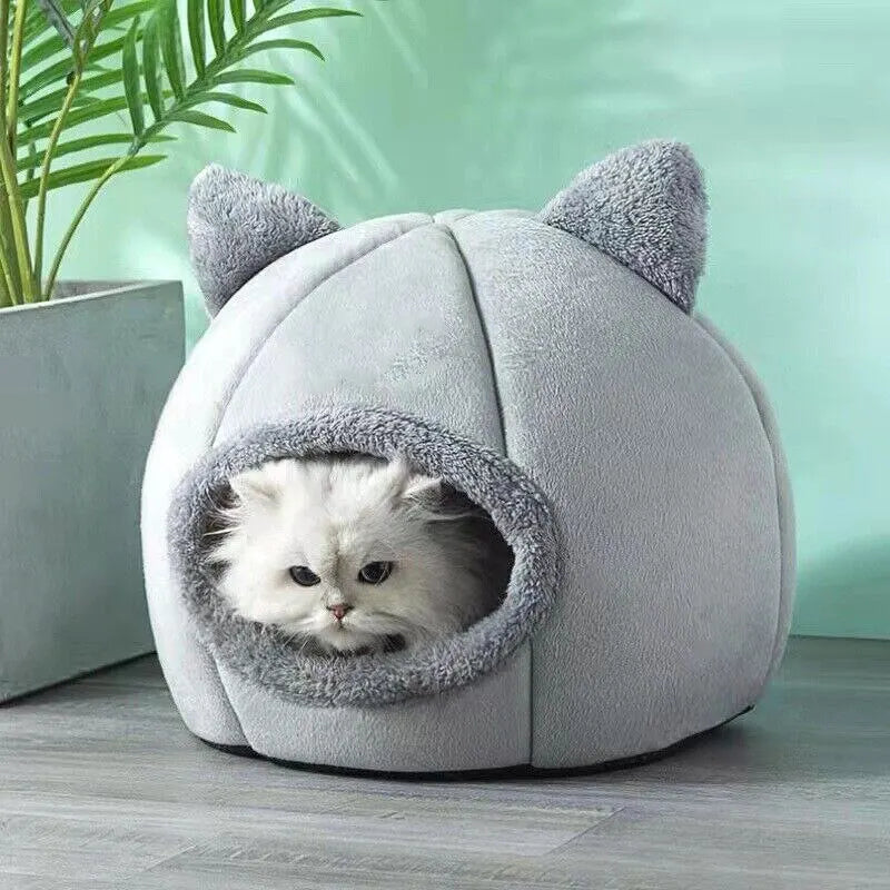 Self-Warming Pet Tent Bed: Cozy Cat Cave for Small Pets