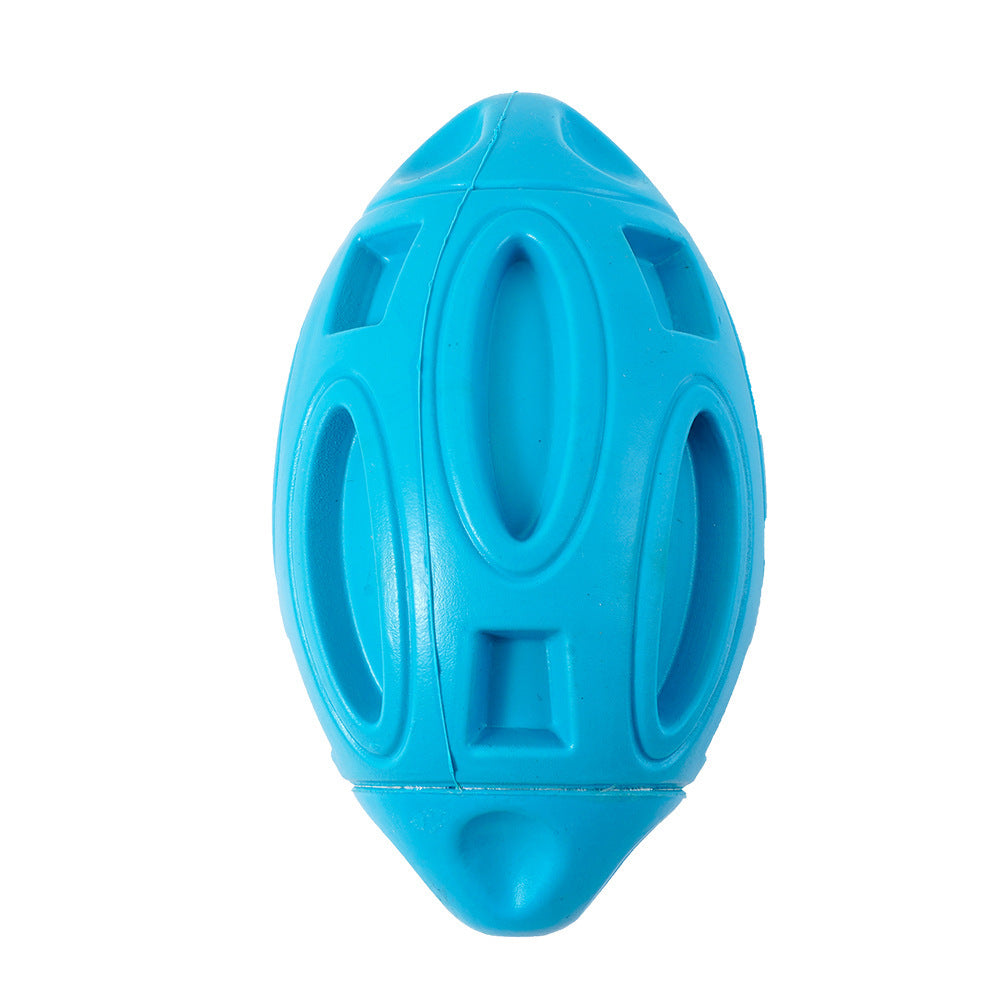 Durable Rubber Dog Ball: Sounding Rugby Toy for Playtime Fun