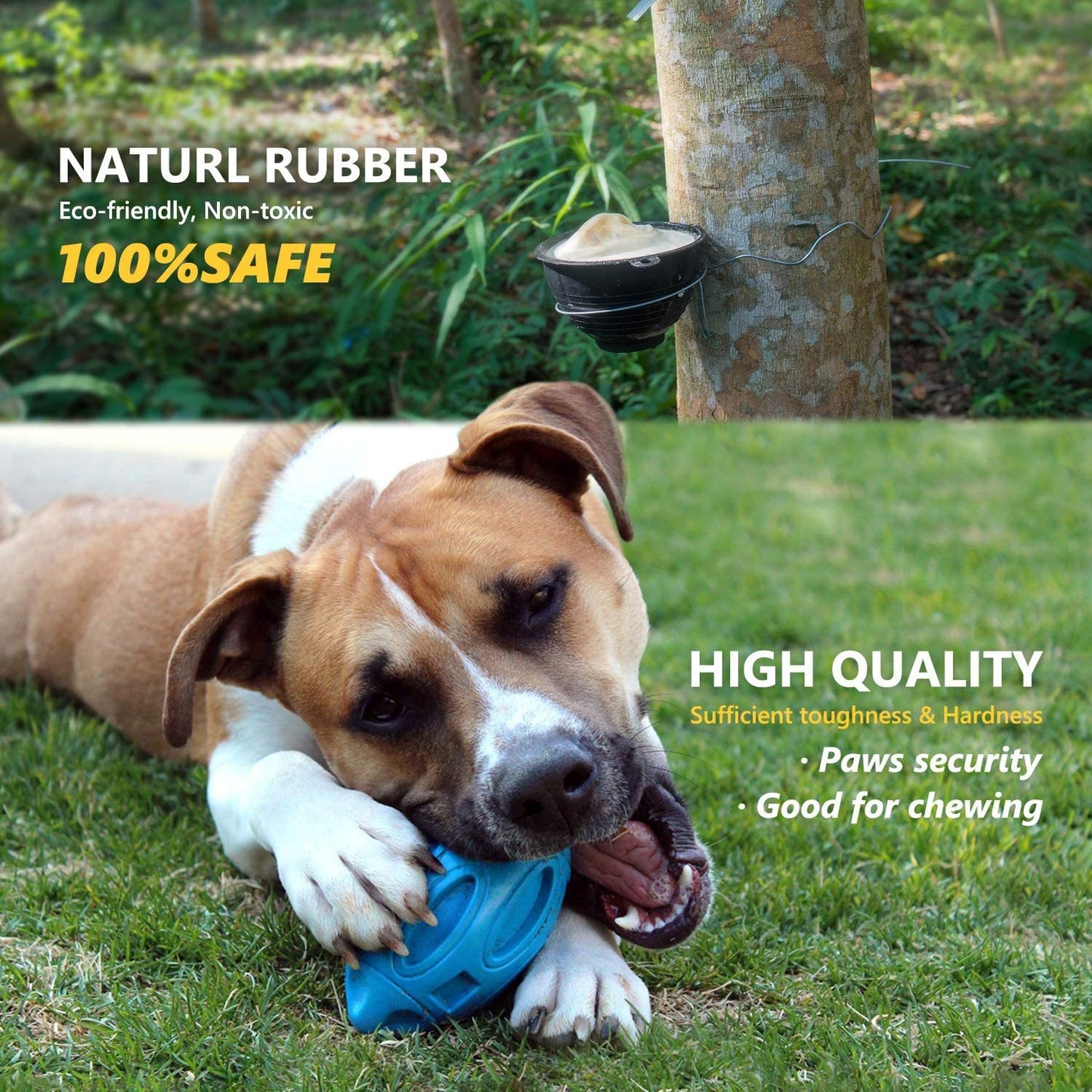 Durable Rubber Dog Ball: Sounding Rugby Toy for Playtime Fun